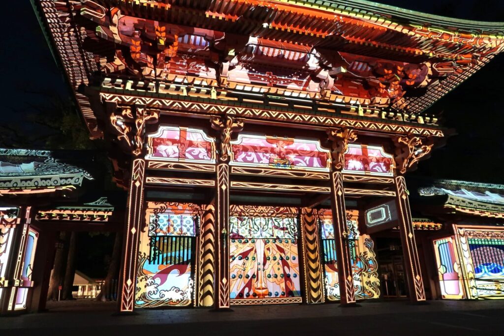 武蔵一宮氷川神社 プロジェクションマッピング 時結びの杜