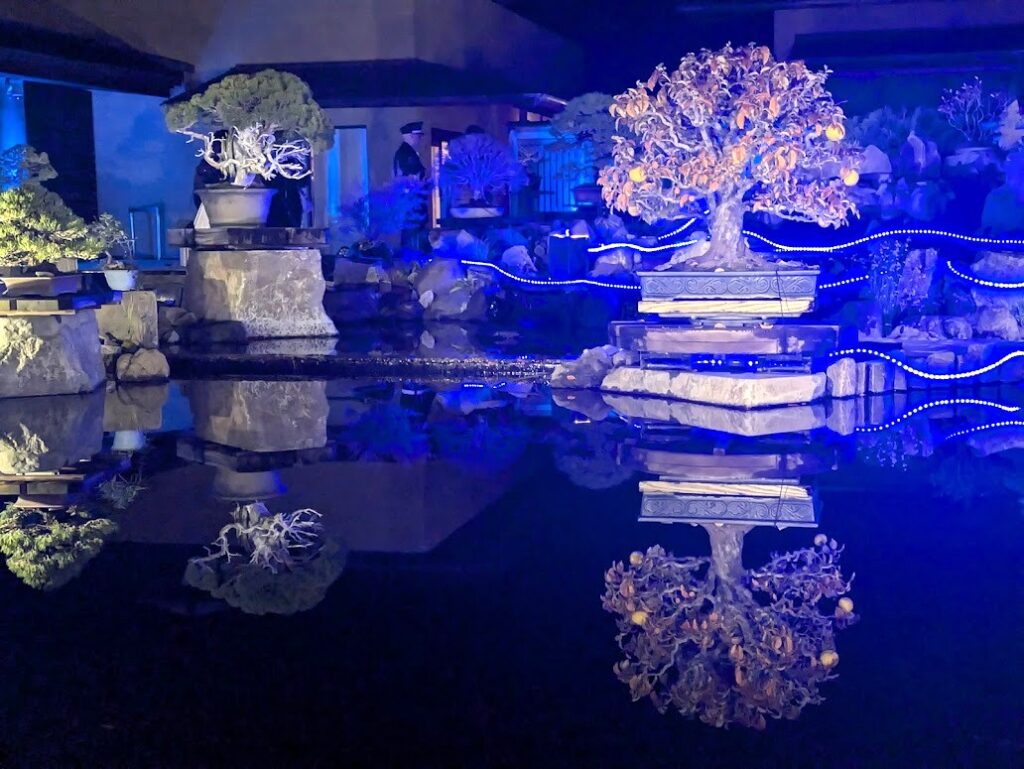 大宮 盆栽美術館 ライトアップ スモーク 大宮盆栽村100周年